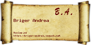 Briger Andrea névjegykártya