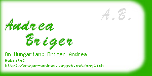 andrea briger business card